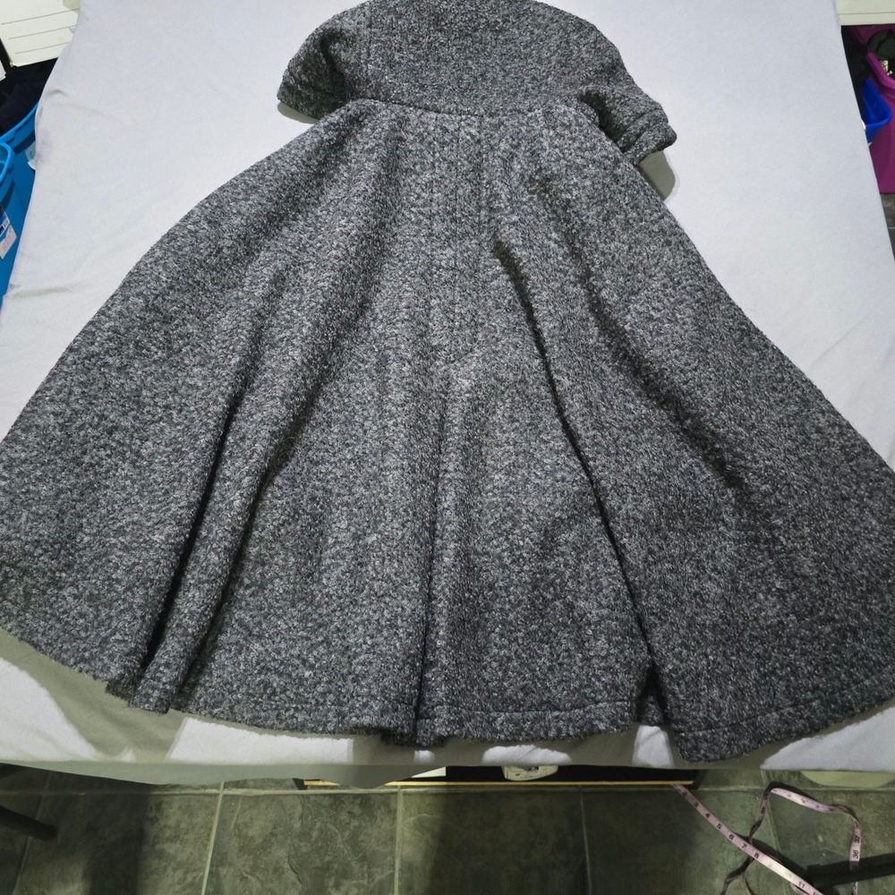 Vintage Artka Crazy In Life Grey Hooded Embroidered Cape Cloak Poncho Coat - Picture 11 of 11